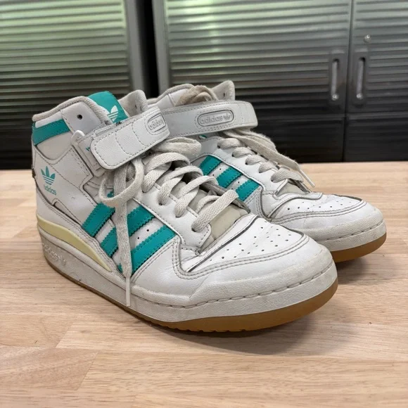 adidas | Shoes | Adidas Originals Forum Mid Womens Sneaker White With Mint  Green Stripes Size 8 | Poshmark
